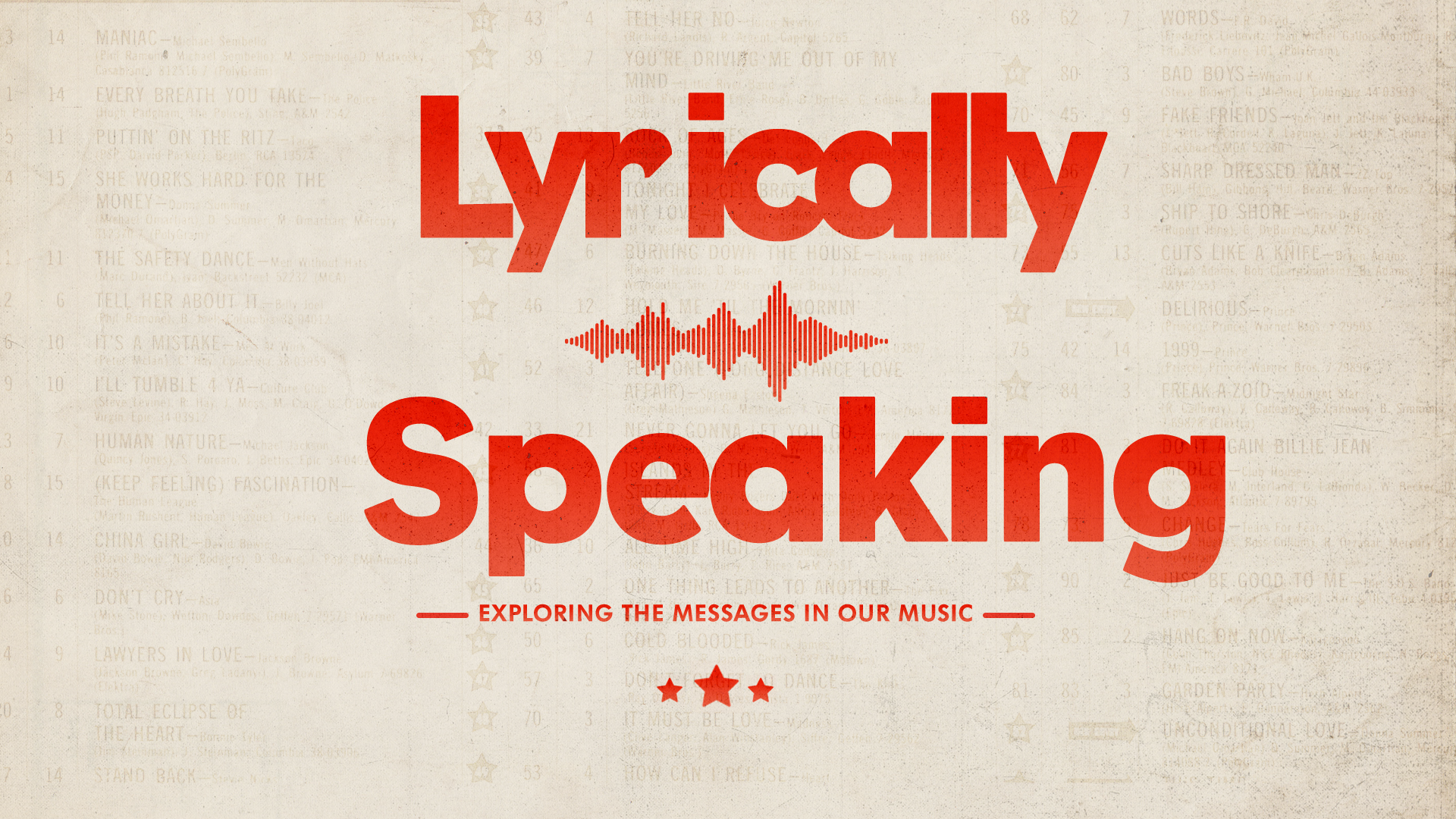 Lyrically Speaking – Part 1