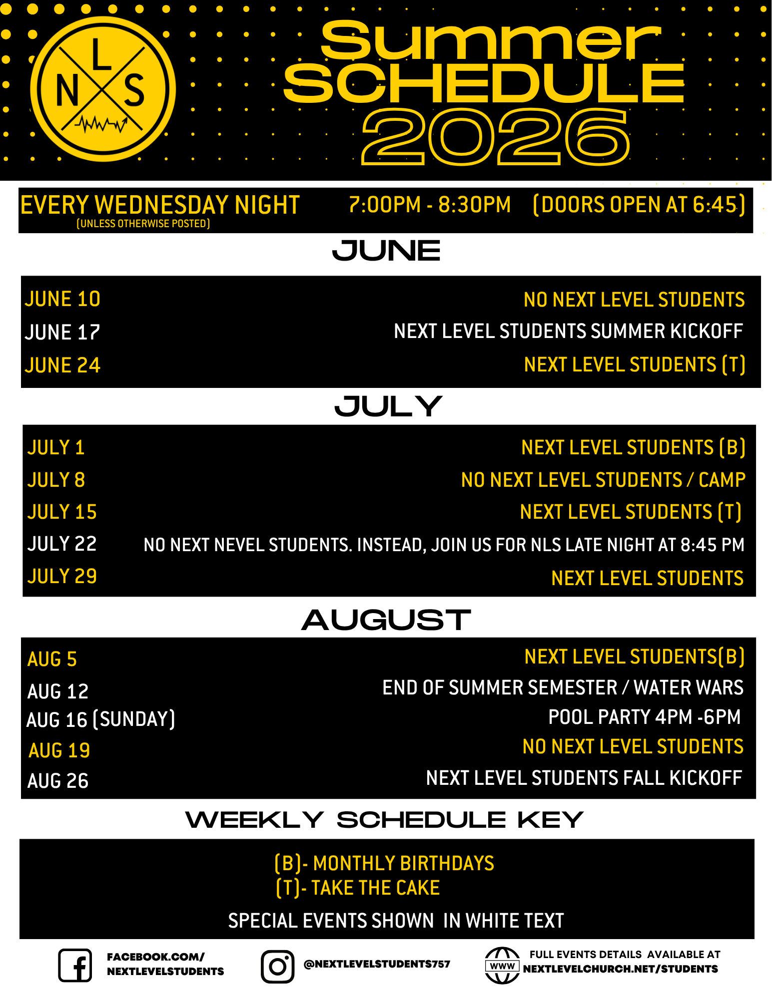 Fall 2025 SCHEDULE